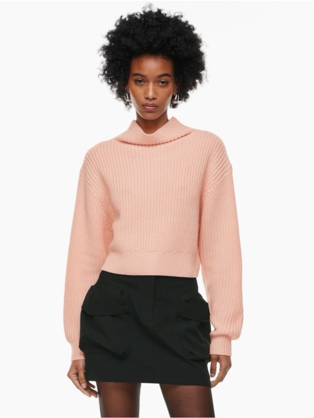 Wilfred | Montpellier Waist Turtleneck Cropped Sweater Blush Pink Size Medium